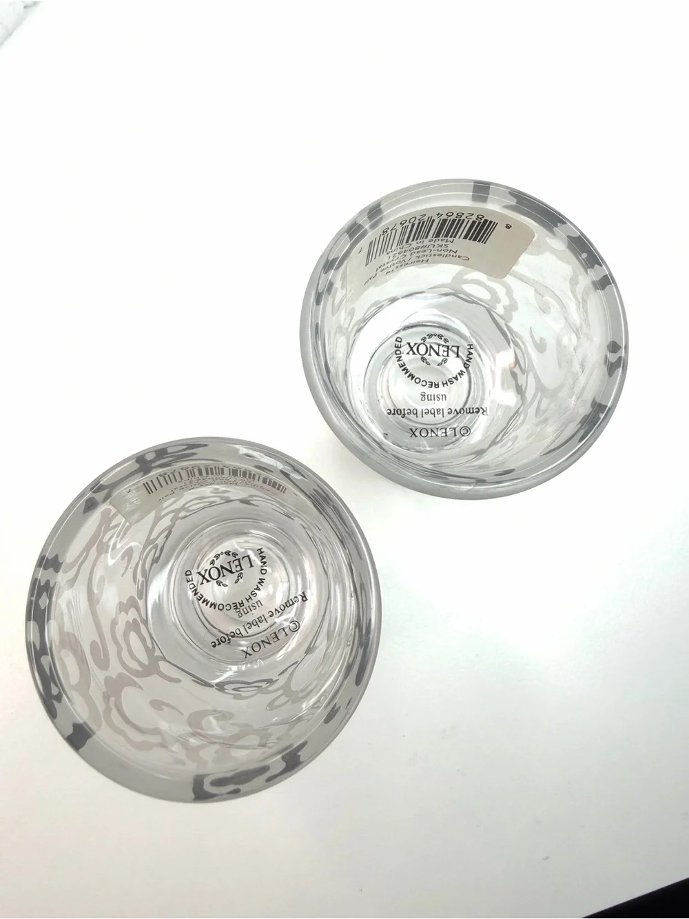 Lenox Heiress Frosted Crystal Votive Candlestick Holders Set
